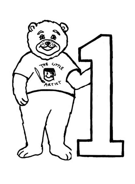 Big Bear And Number One Coloring Page Netart