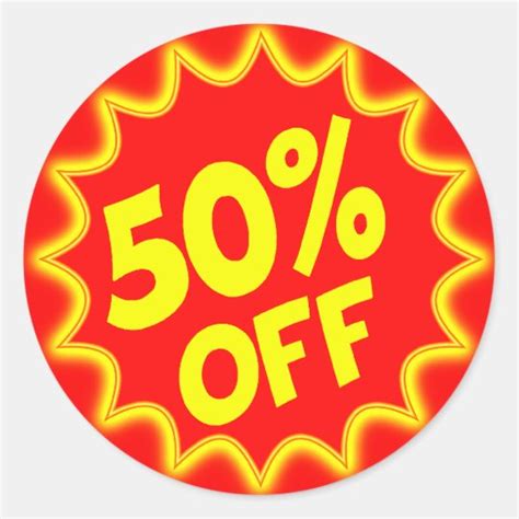 50 Percent Off Retail Label