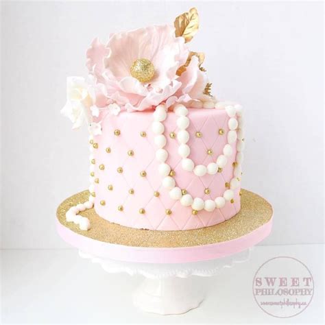 27 Inspiration Image Of Pink And Gold Birthday Cake