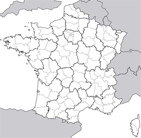 Fond de carte vierge des contours des départements. Télécharger carte de france vierge département PDF | carte ...