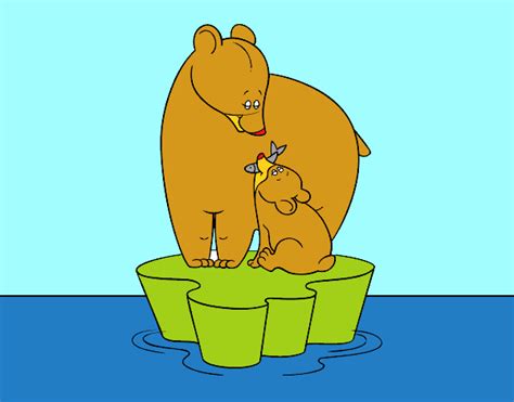 Dibujo de Mama osa con su hijo pintado por en Dibujos.net el día 30-05
