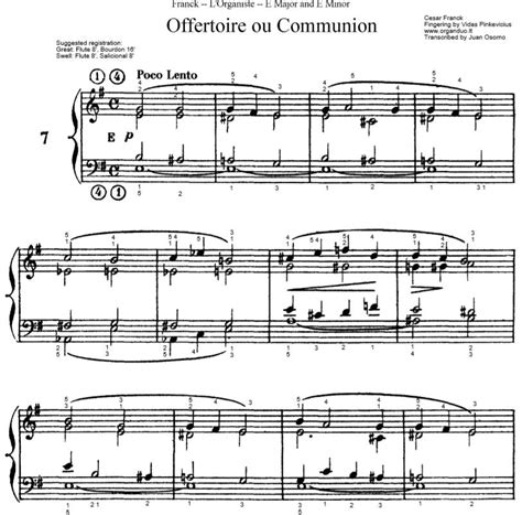 Offertory Or Communion In E Minor From Lorganiste By Cesar Franck With
