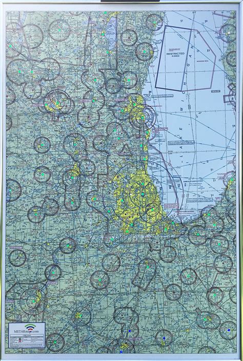 Chicago Metarmaps™ Aviation Sectional Led Metar Maps
