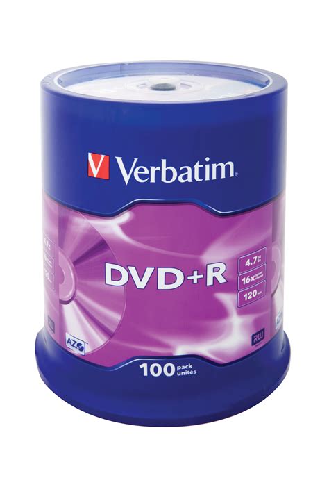 1x100 Verbatim Dvd R 4 7gb 16x Speed Matt Silver Verbatim
