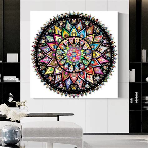 Full Squareround Drill 5d Diy Diamond Painting Colorful Mandala 3d