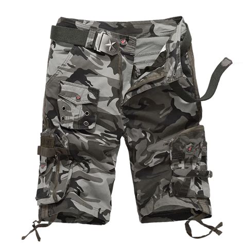 mens summer camo multi pocket outdoor climbing cargo short trousers sports hiking running