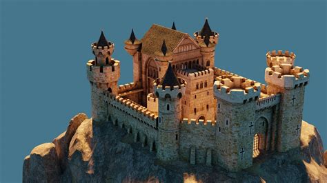 3d Model Medieval Fantasy Castle Cgtrader