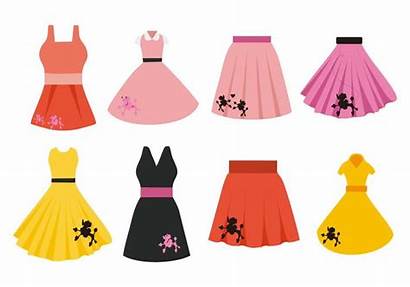 Skirt Poodle Vector Clipart Costume 1950s Dog