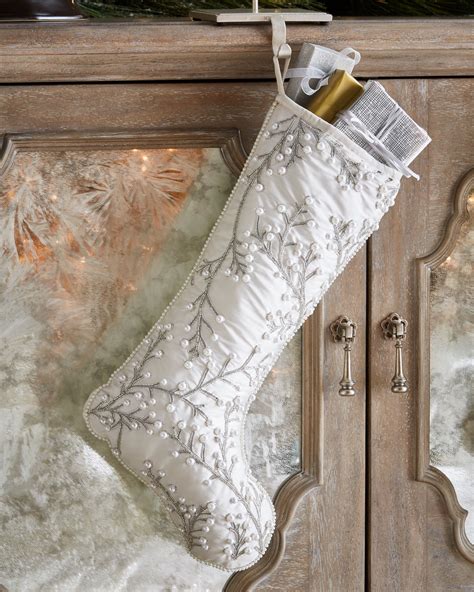 White And Silver Collection Christmas Stocking