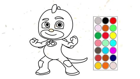 Como Dibujar Y Colorear A Gekko De Pj Masks Dibujos Para Niños Youtube