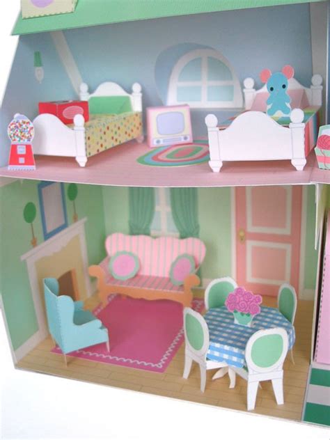 Dollhouse Furniture Printable Paper Craft Pdf Paper Doll House Paper Dolls Dollhouse Furniture