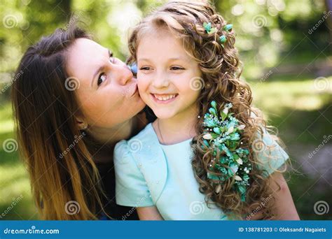 Happy Mother And Daughter Together Outdoors In A Park Stock Image Image Of Laughing Female