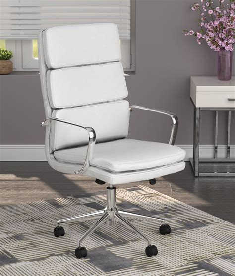 Coaster® White High Back Upholstered Office Chair Jarons Furniture