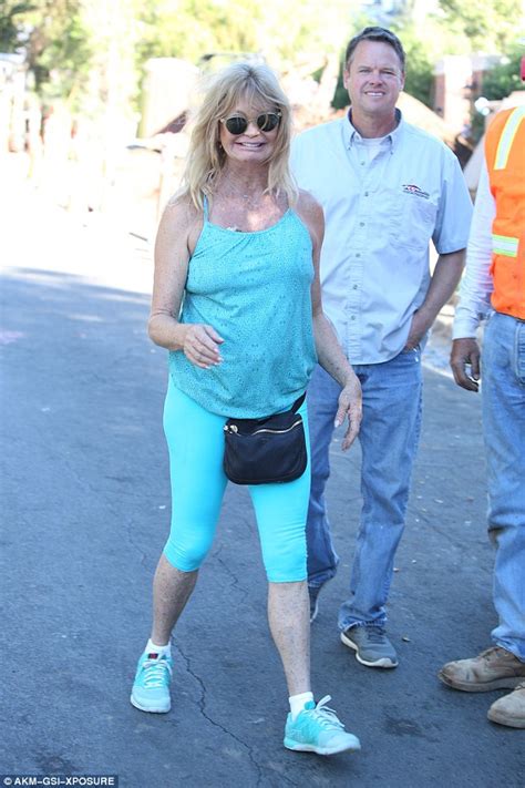 Goldie Hawn Goes Braless In Blue Figure Hugging Workout Gear Daily