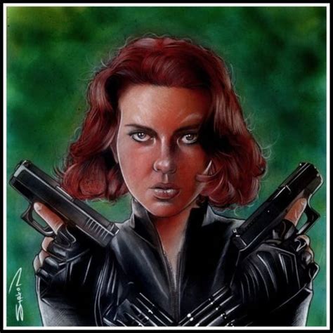 Avengers Black Widow Sketch Drawing Original Art By Randy Siplon In