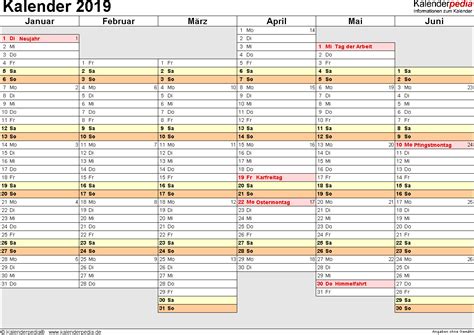 Kalender 2019 Zum Ausdrucken Als Pdf 18 Vorlagen Kostenlos
