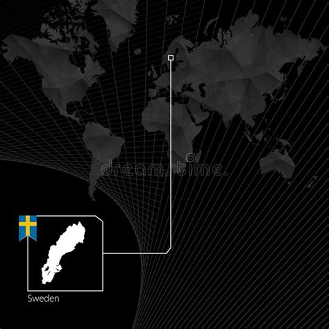 El Mapa Del Esquema Grueso Del Negro De Suecia Destacó Con Los Países