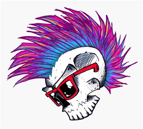 Skull Punk Illustration Hd Png Download Kindpng