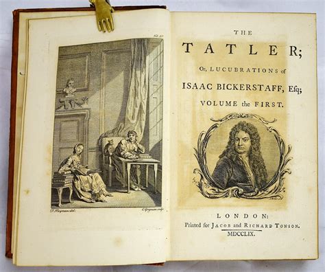 The Tatler Or Lucubrations Of Isaac Bickerstaff Esq Volume 1 Only By Sir Richard Steele