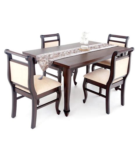 Check spelling or type a new query. 4 Seater Dining Table Set - Teak Veneer Finish - Buy 4 ...