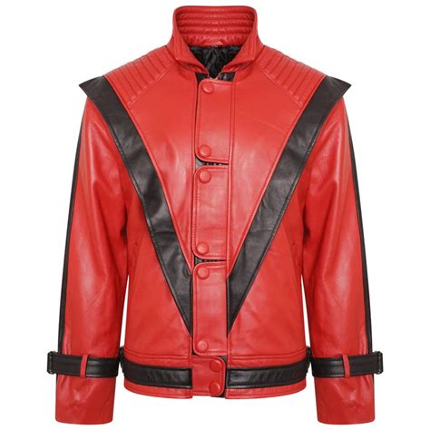Michael Jackson Thriller Leather Jacket Genuine Leather Red Etsy