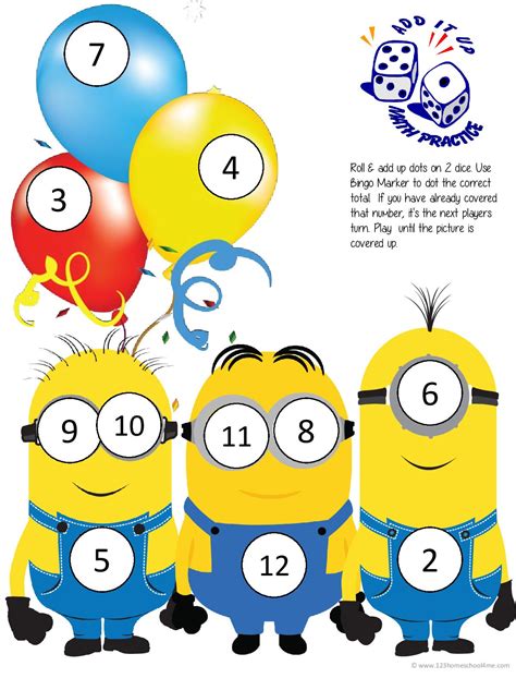 Minion Numbers Worksheets