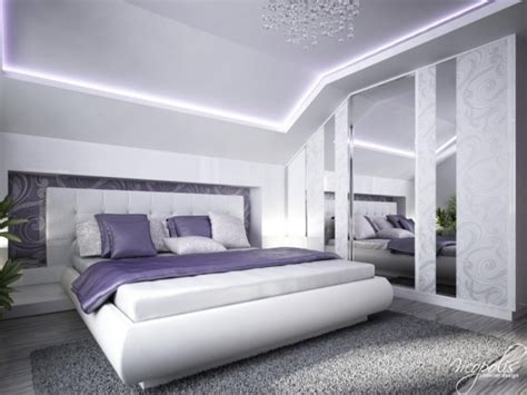 kamur schlafzimmer ideen wandgestaltung lila