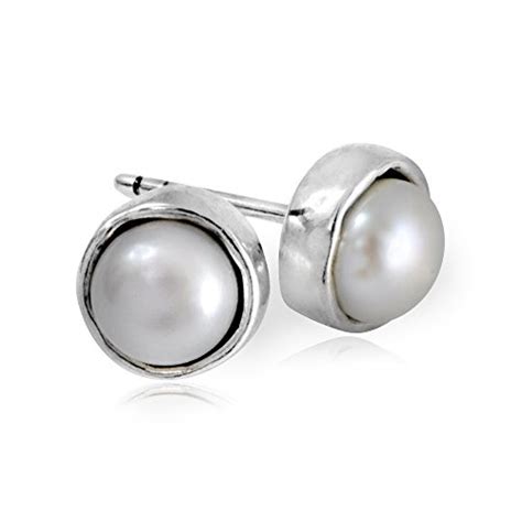 Carbonado ♦♦♦ 925 Sterling Silver Round Stud Earrings With Simulated