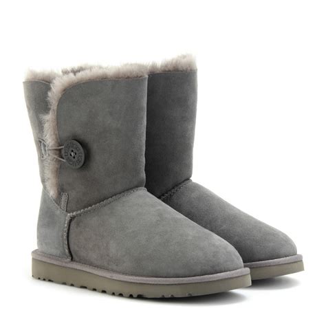 Ugg Bailey Single Button Shearling Boots In Grey Lyst