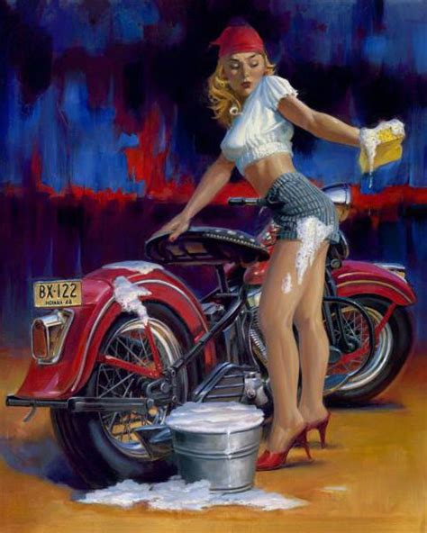 Pin By Hendee Illustrations On Designart Motorcycle Art Pin Up Pin