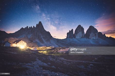 Starry Night And Milky Way In Dolomite High Res Stock Photo Getty Images
