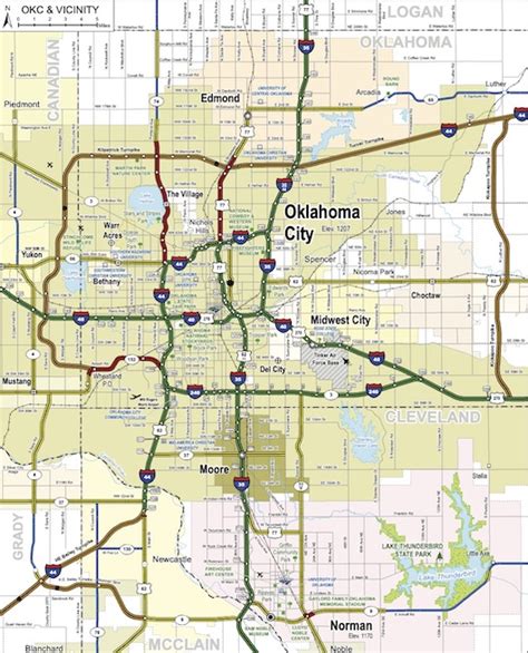 Home And Living Travel Map Oklahoma City Map Oklahoma City Travel Map