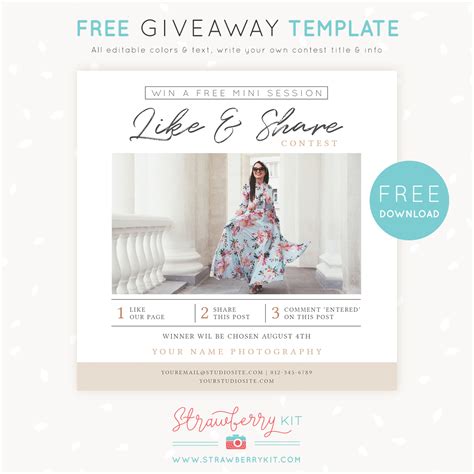 Finding the instagram raffle is completely free. Free photography marketing template: Giveaway, Share & Win ...