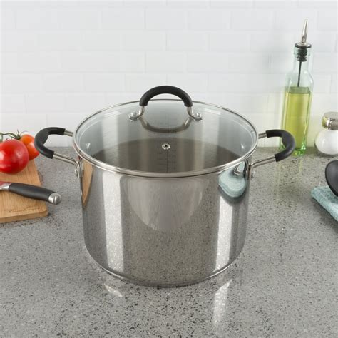 8 Quart Stock Pot Stainless Steel Pot With Lid Compatible With Electric