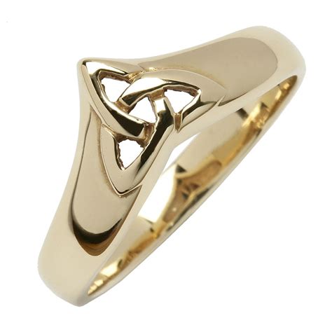Celtic Trinity Knot Yellow Gold Wishbone Ring Celtic Rings Rings