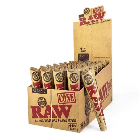 Raw Cones Classic King Size Rolling Paper With Natural Pre Fibers