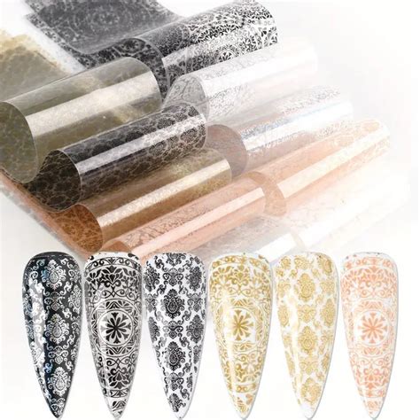 Mixed Pattern Nail Foils Easy Nail Art Transfer Stickers Diy Temu