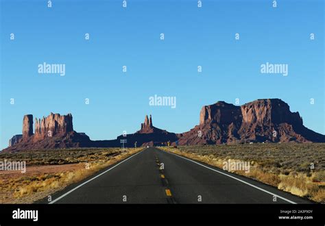 The Us Highway 163 Going Through Monument Valley Stock Photo Alamy