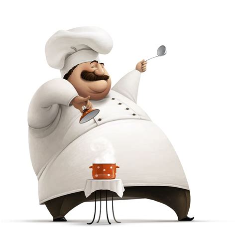 Cook In 2019 Illustration Fat Chef Kitchen Decor Cartoon Chef