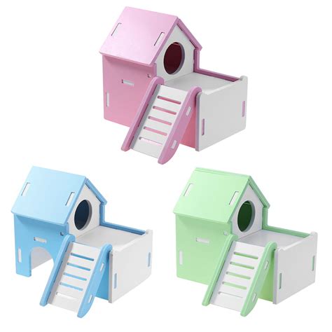 Pet Supplies Pet Hamster House Colorful Odorless Wooden Love Style Door