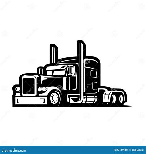 Trucking 18 Wheeler Semi Truck Vector Image Stock Vector Illustration