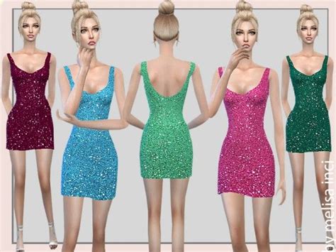 The Sims Resource Short Sequin Dress By Melisa Inci • Sims 4 Downloads