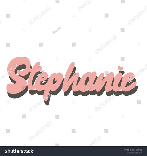 Cute Pink Lettering Stephanie Name Girl Stock Illustration 2256055981