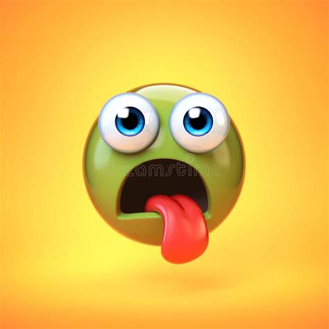 Exhausted Emoji Isolated On White Background Tired Emoticon 3d