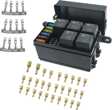 Iztor Universal 6 Way Blade Fuse Holder Box With Spade Terminals And