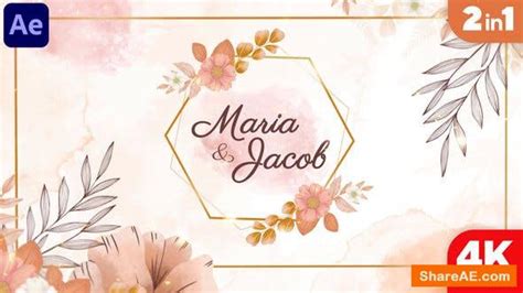 Videohive Watercolor Wedding Invitation Free After Effects Templates After Effects Intro