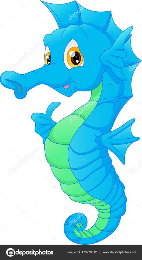 Cute Seahorse Cartoon Stock Vector By ©lawangdesign 173278012