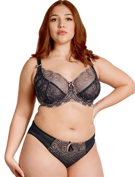 Fit Fully Yours Nicole See Thru Underwire Lace Bra Black Rose Gold
