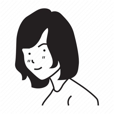 Avatar Character Cute Girl People Short Hair Woman Icon