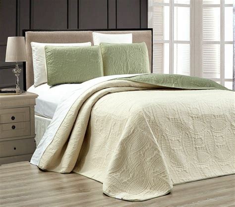 Choose an option twin twin xl full xl split king. Twin XL Full Queen King Bed Sage Green Beige Reversible 3 ...